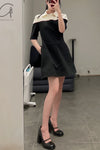 shushutong stitching A-type dress SS22DR08 white